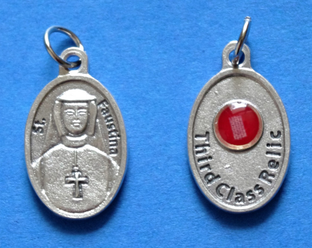 St. Faustina Third Class Relic Medal